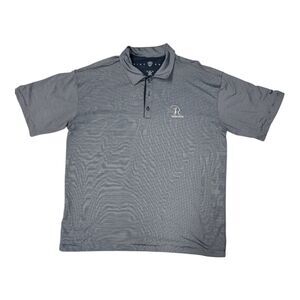 Nike Golf Dri-FIT UV Polo Shirt XL Gray Striped Renditions Logo Men's Performanc